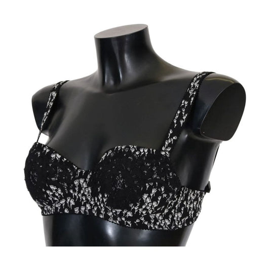 Elegant Black Floral Lace Silk Bra