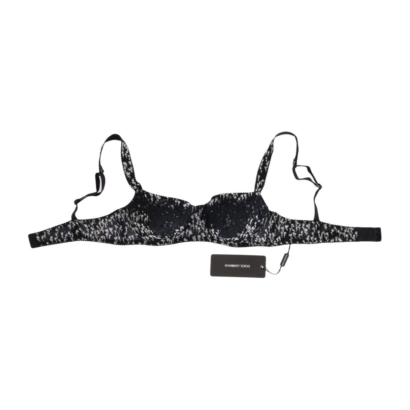 Elegant Black Floral Lace Silk Bra