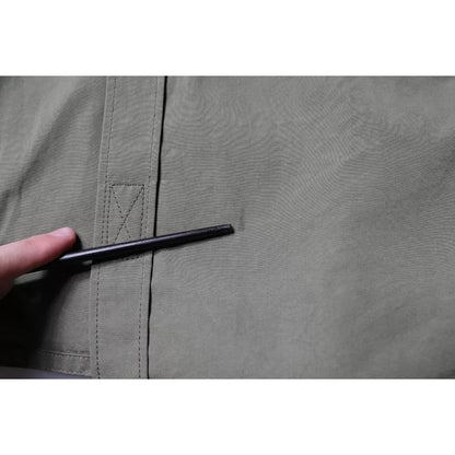 Dolce & Gabbana Military Green Cotton Bend Collared Coat Jacket