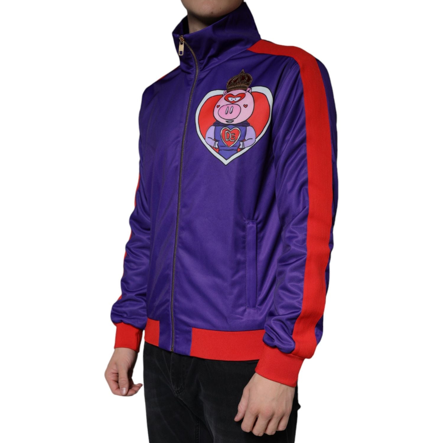 Dolce & Gabbana Purple YEAR OF THE PIG Full Zip Bomber Jacket
