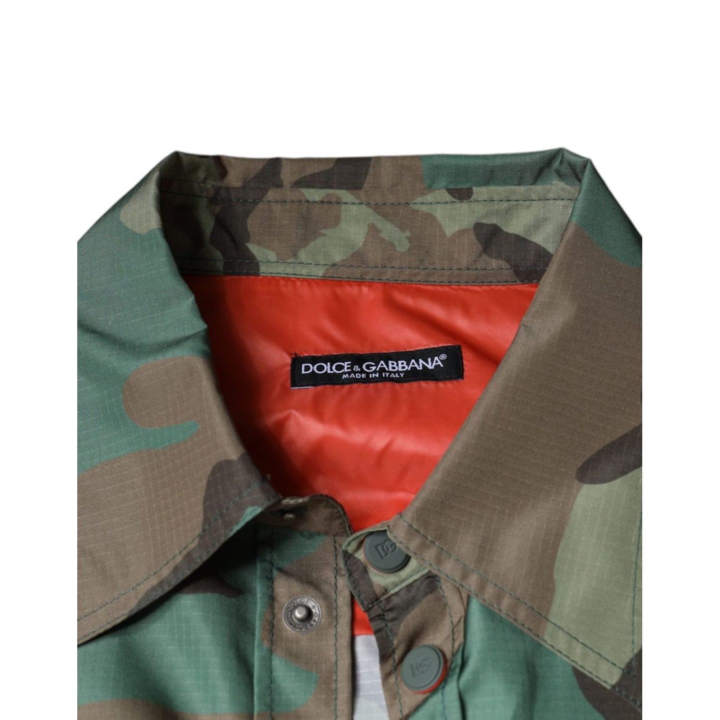 Dolce & Gabbana Multicolor Camouflage Button Down Shirt