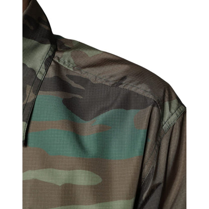 Dolce & Gabbana Multicolor Camouflage Button Down Shirt