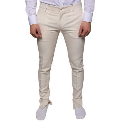 Dolce & Gabbana Off White Chino Wool Skinny Pants