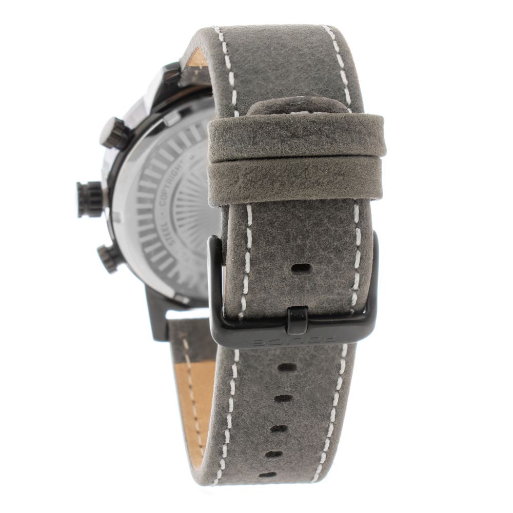 Police Gray Leather Dress Watch