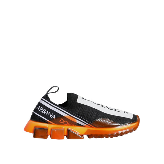 Dolce & Gabbana Black Orange Sorrento Slip On Sneakers Shoes Dolce & Gabbana