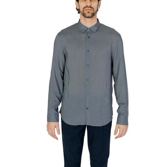 Armani Exchange Gray Viscose Pattern Shirt 1728,71956299936,Armani Exchange,Clothing,Gray,IT44 | S,Men,New with tags,Pattern - Shirts - Clothing,Shirts - Clothing