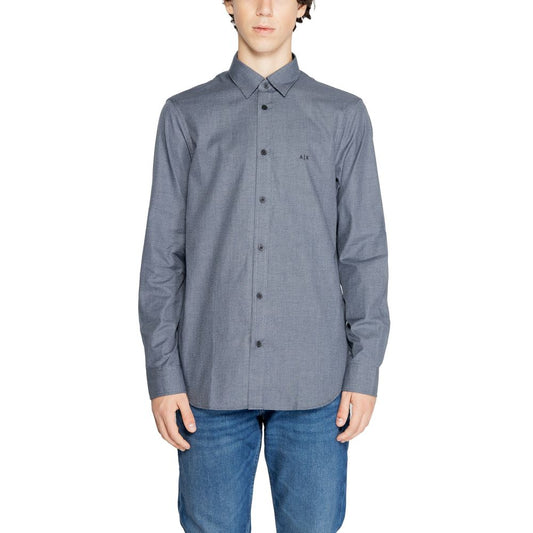 Armani Exchange Blue Cotton Dress Shirt 1728,71956299936,Armani Exchange,Blue,Clothing,Dress Shirts - Shirts - Clothing,IT42 | XS,IT44 | S,Men,New with tags,Shirts - Clothing