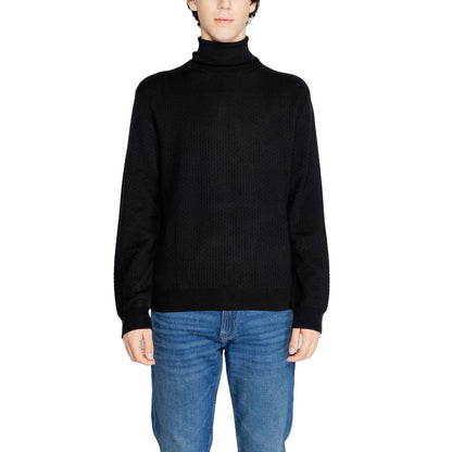 Armani Exchange Black Cotton Turtleneck 1728,71956299936,Armani Exchange,Black,Clothing,IT44 | S,Men,New with tags,Sweaters - Clothing,Turtlenecks - Sweaters - Clothing