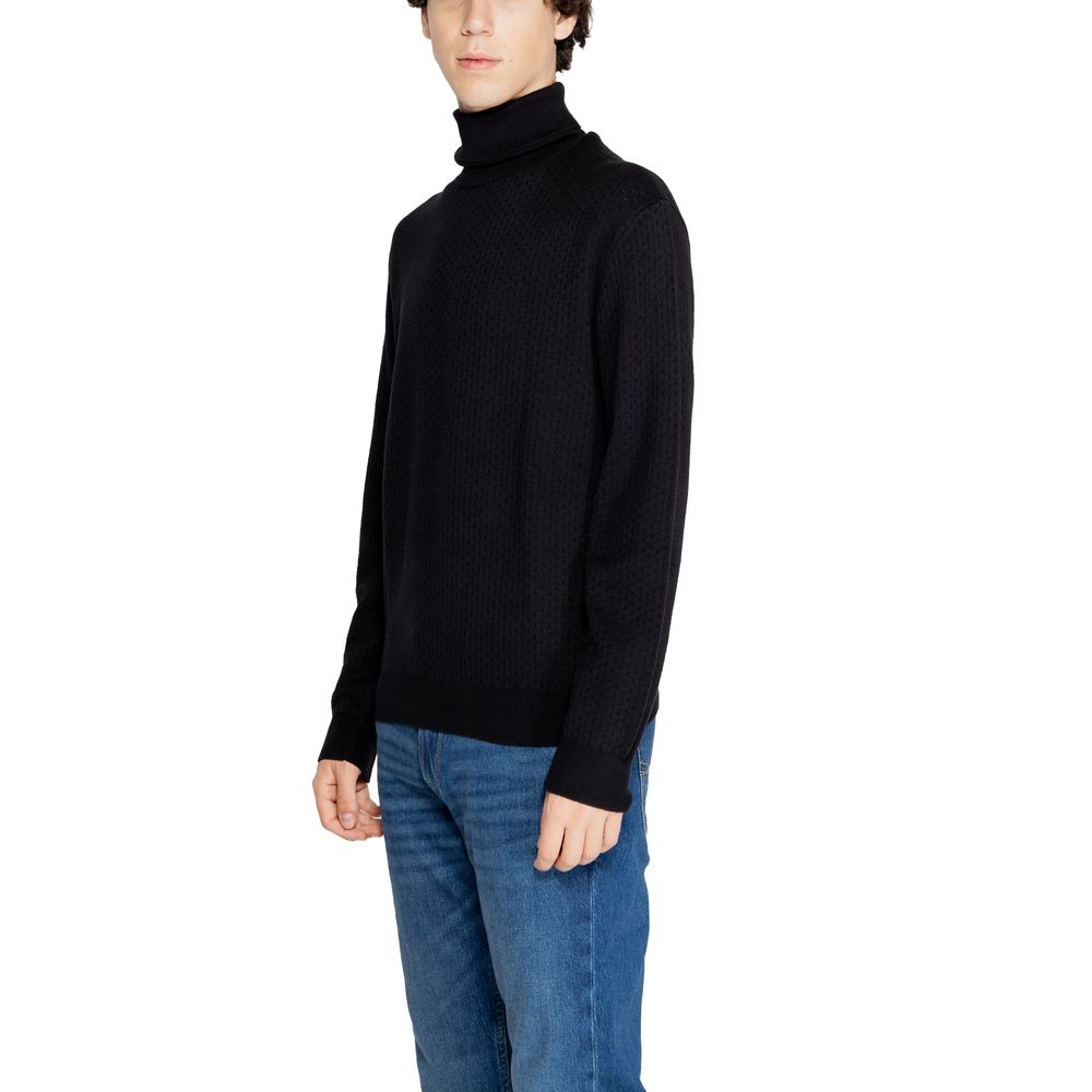 Armani Exchange Black Cotton Turtleneck 1728,71956299936,Armani Exchange,Black,Clothing,IT44 | S,Men,New with tags,Sweaters - Clothing,Turtlenecks - Sweaters - Clothing