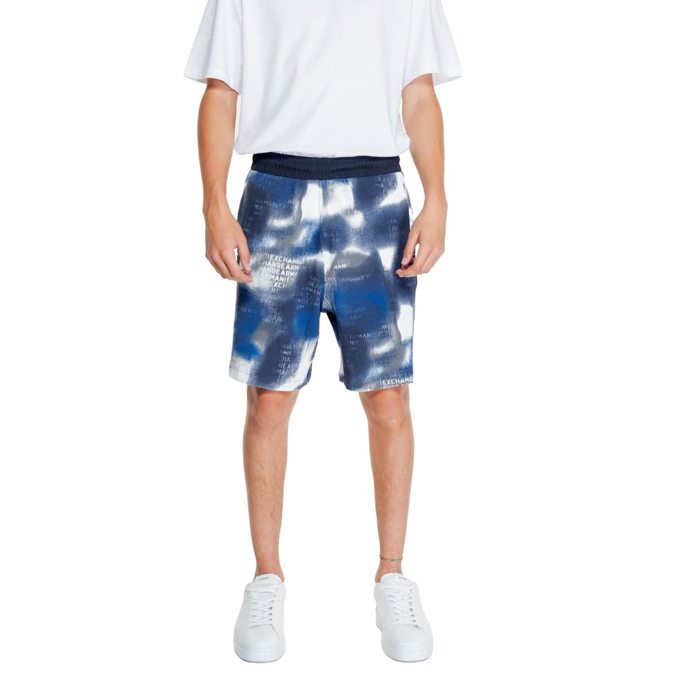 Armani Exchange Blue Cotton Bermuda Shorts Armani Exchange