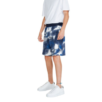 Armani Exchange Blue Cotton Bermuda Shorts Armani Exchange