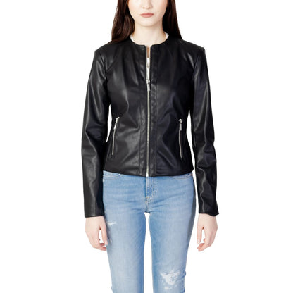 Armani Exchange Black Leather Jacket 1728,71956299936,Armani Exchange,Black,Clothing,IT38|XS,IT40|S,IT42|M,Jackets & Coats - Clothing,Leather Jackets - Jackets & Coats - Clothing,New with tags,Women,XL