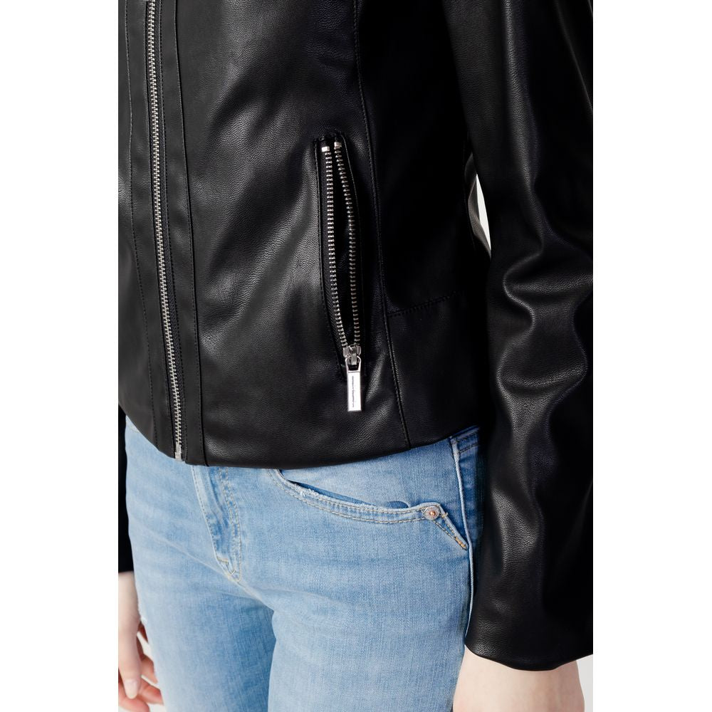 Armani Exchange Black Leather Jacket 1728,71956299936,Armani Exchange,Black,Clothing,IT38|XS,IT40|S,IT42|M,Jackets & Coats - Clothing,Leather Jackets - Jackets & Coats - Clothing,New with tags,Women,XL
