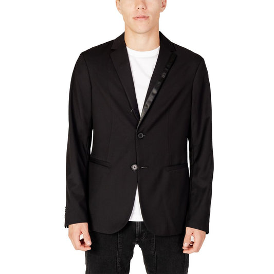 Armani Exchange Black Polyester Blazer 1728,71956299936,Armani Exchange,Black,Blazers - Suits & Blazers - Clothing,Clothing,IT50 | L,Men,New with tags,Suits & Blazers - Clothing