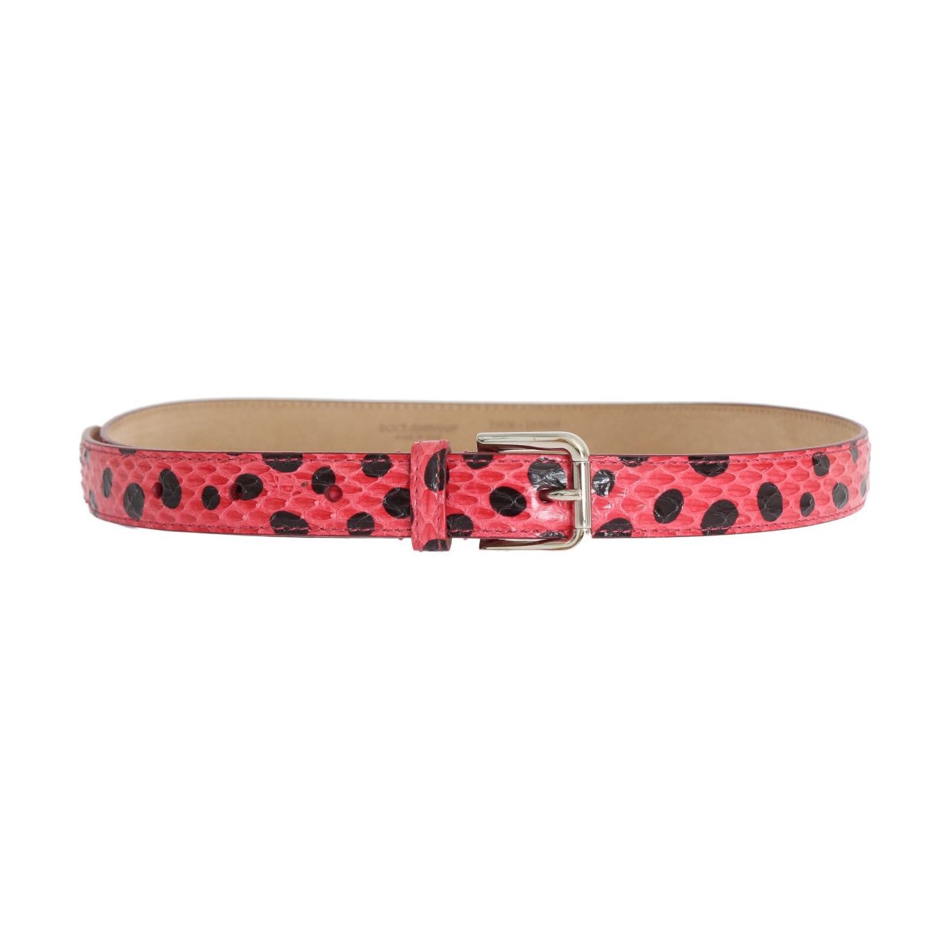 Polka Dot Snakeskin Belt with Silver Buckle