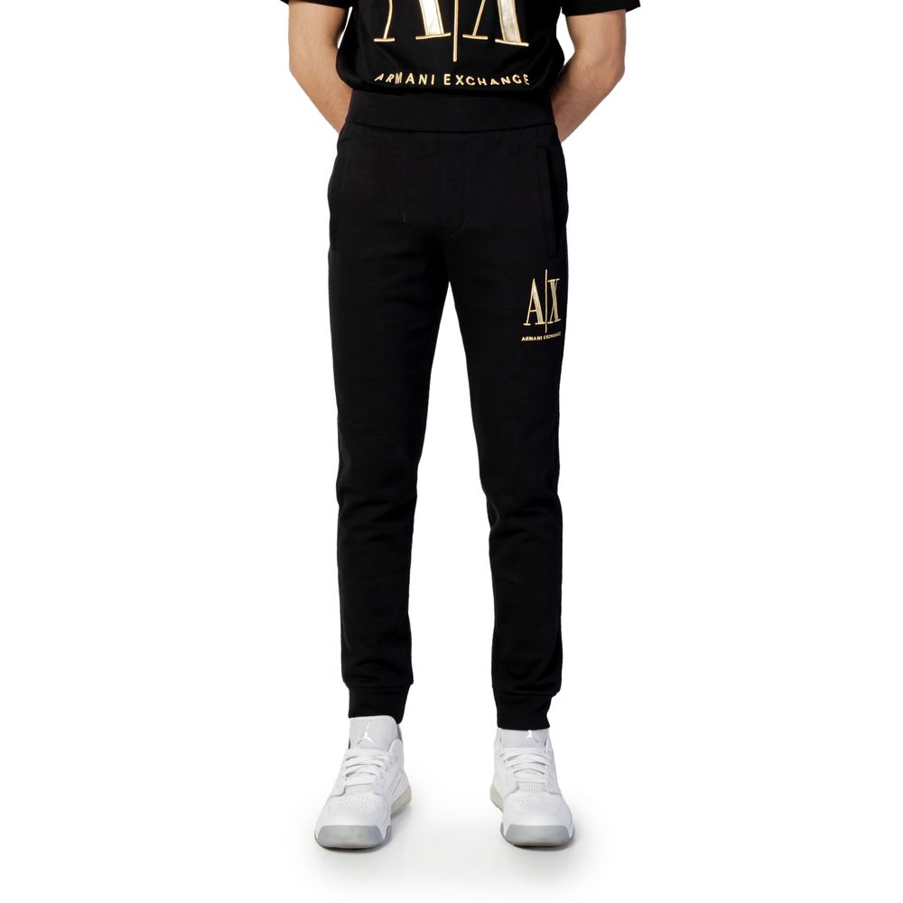 Armani Exchange Black Cotton Joggers (Workout Pants)