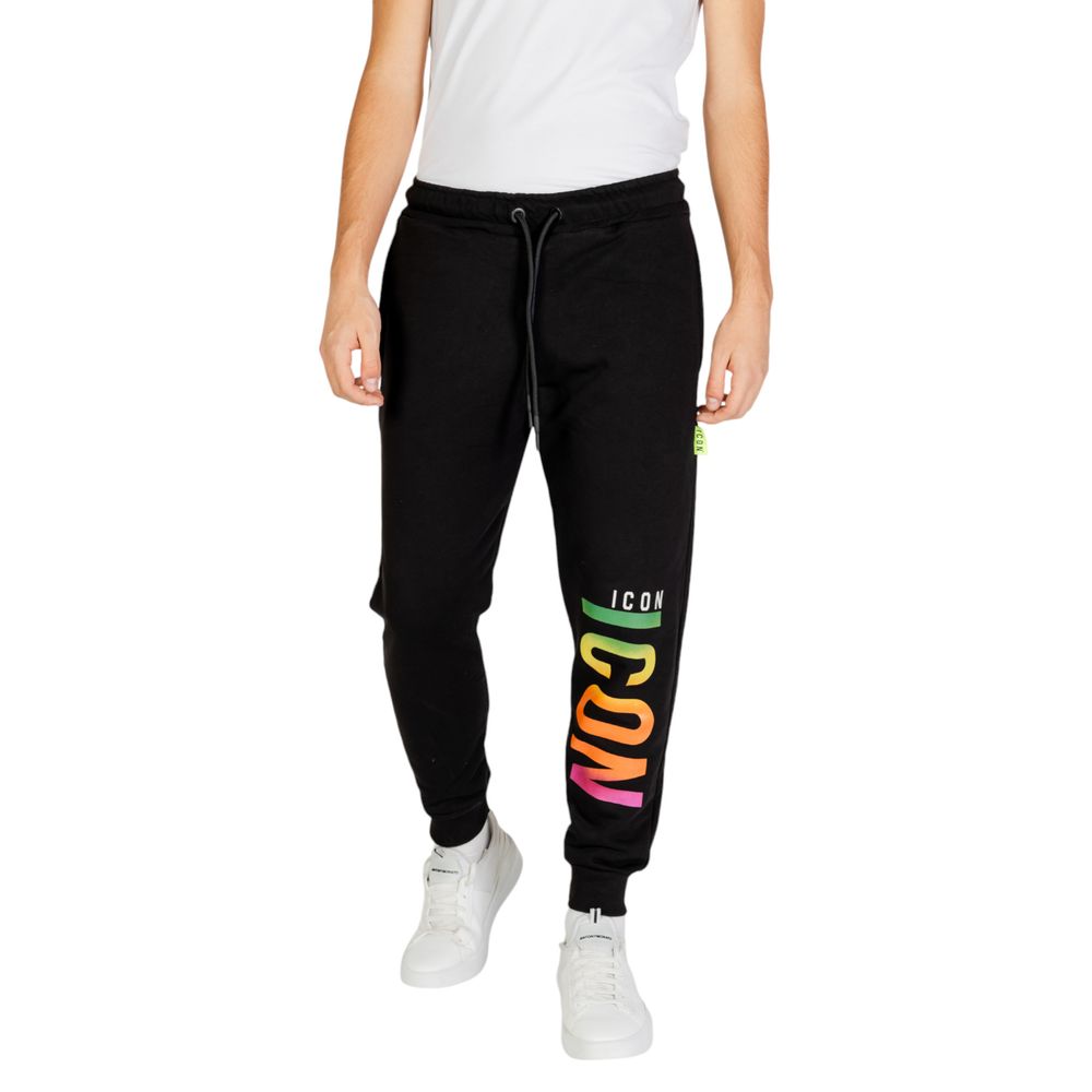 Icon Black Cotton Joggers (Workout Pants) Icon