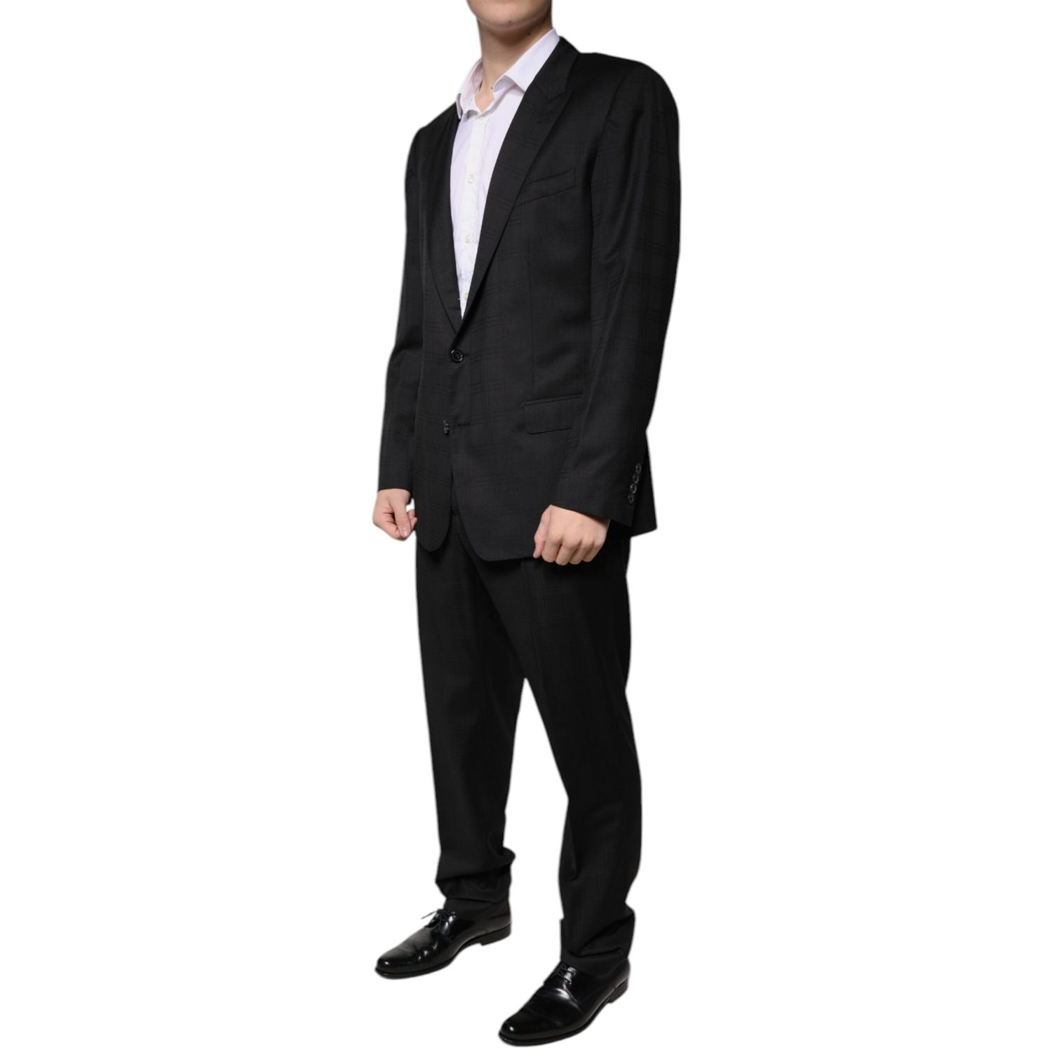 Dolce & Gabbana Black Wool Single Breasted Formal Suit