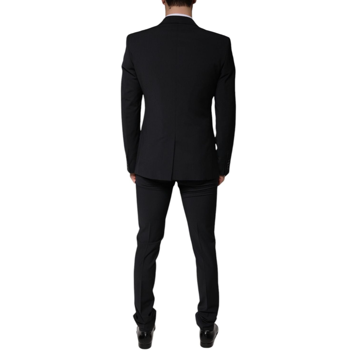 Dolce & Gabbana Black Wool 3 Piece Slim Fit Formal Men Suit