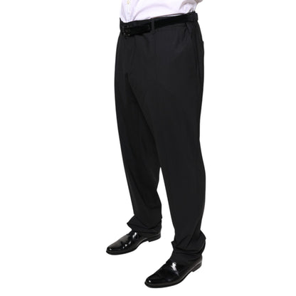 Dolce & Gabbana Black Wool Men Formal Dress Pants