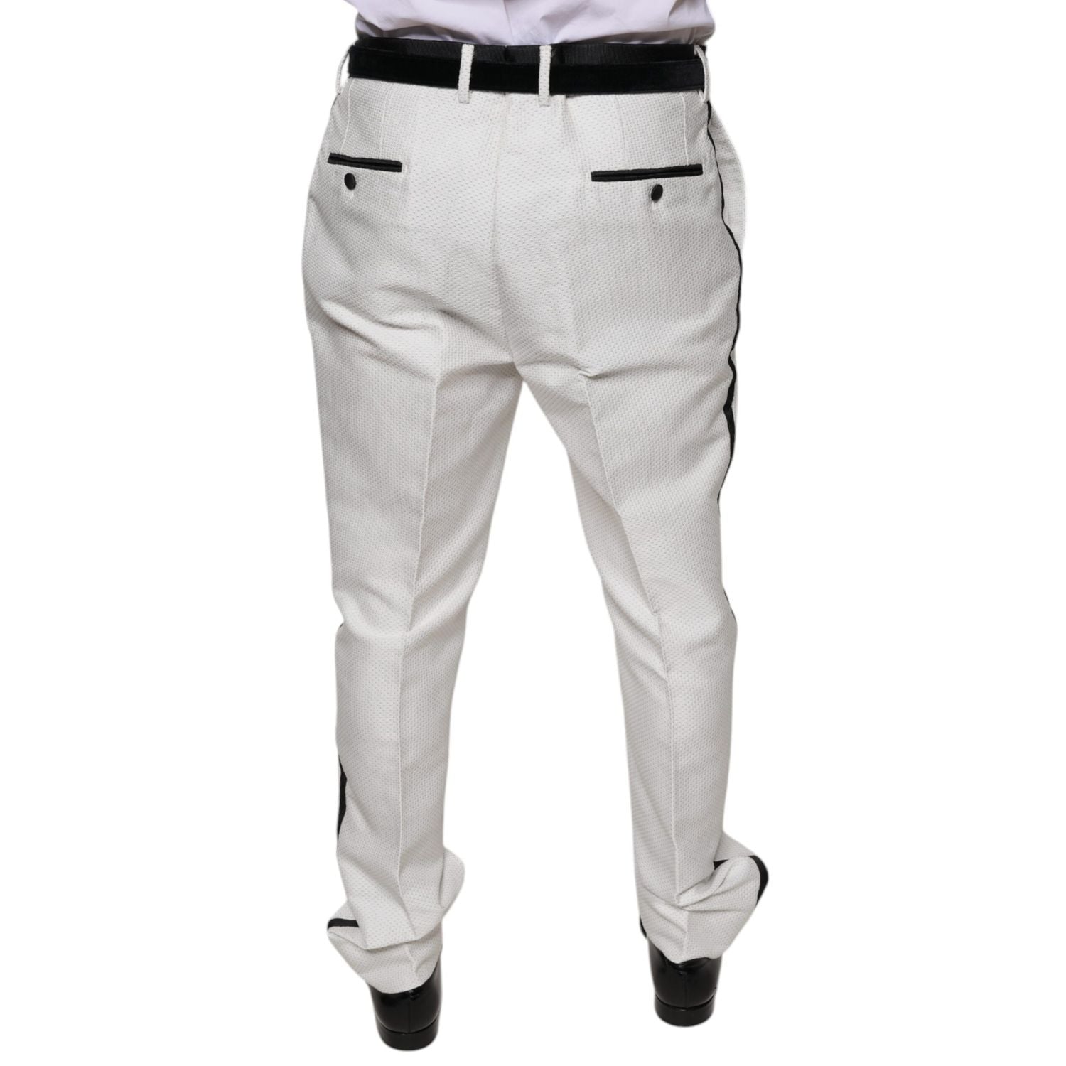 Dolce & Gabbana White Polyester Formal Dress Pants