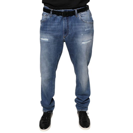 Dolce & Gabbana Blue Washed Cotton Stretch Men Denim Jeans Dolce & Gabbana
