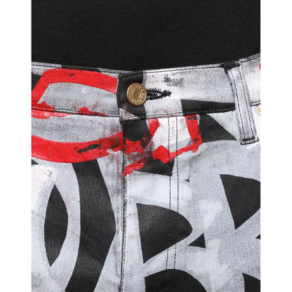 Dolce & Gabbana Multicolor Cotton Monogram Skinny Denim Jeans