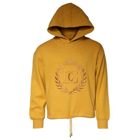 Dolce & Gabbana Mustard DG Hooded Men Sweatshirt Sweater Dolce & Gabbana