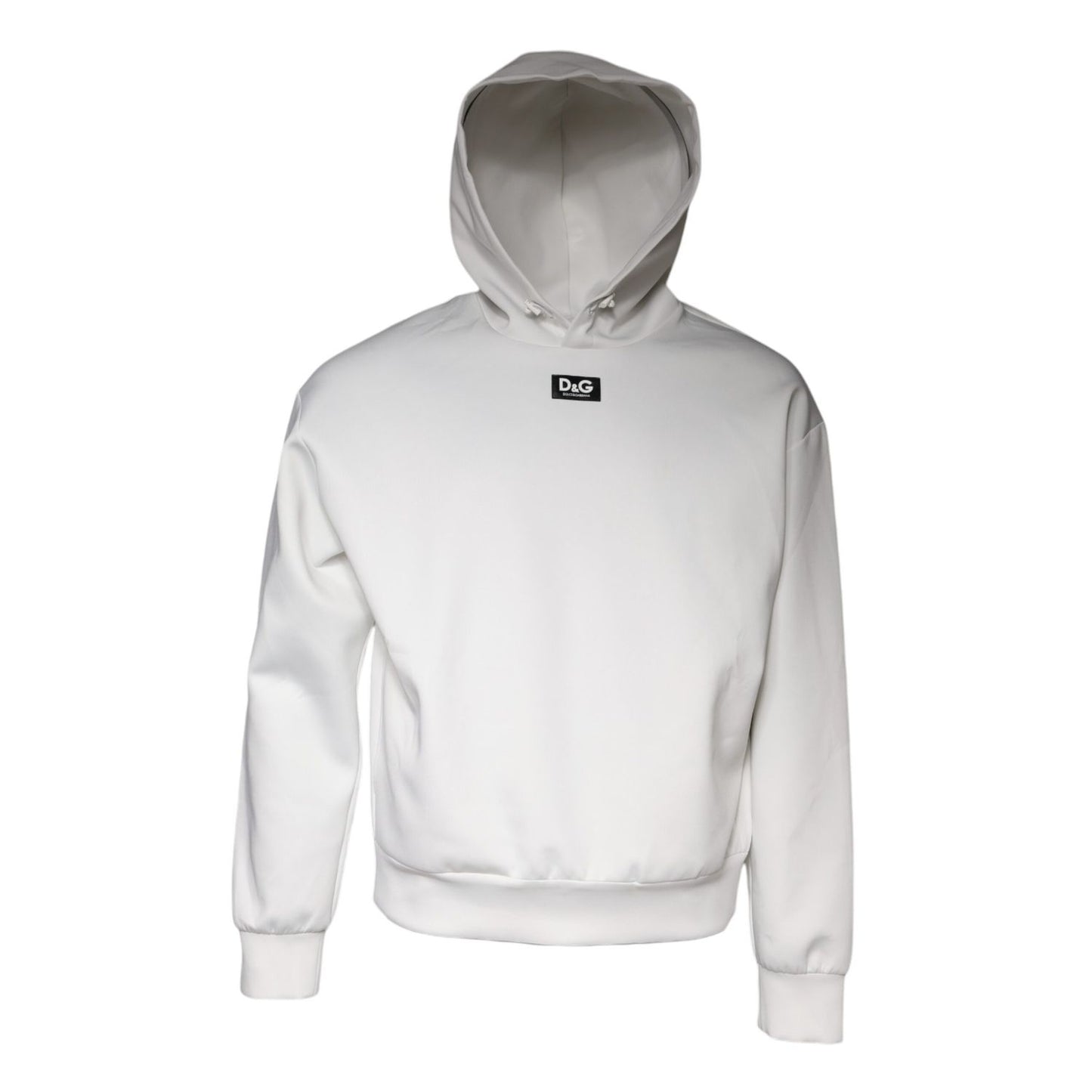 Dolce & Gabbana White D&G Logo Hooded Men Sweatshirt Sweater