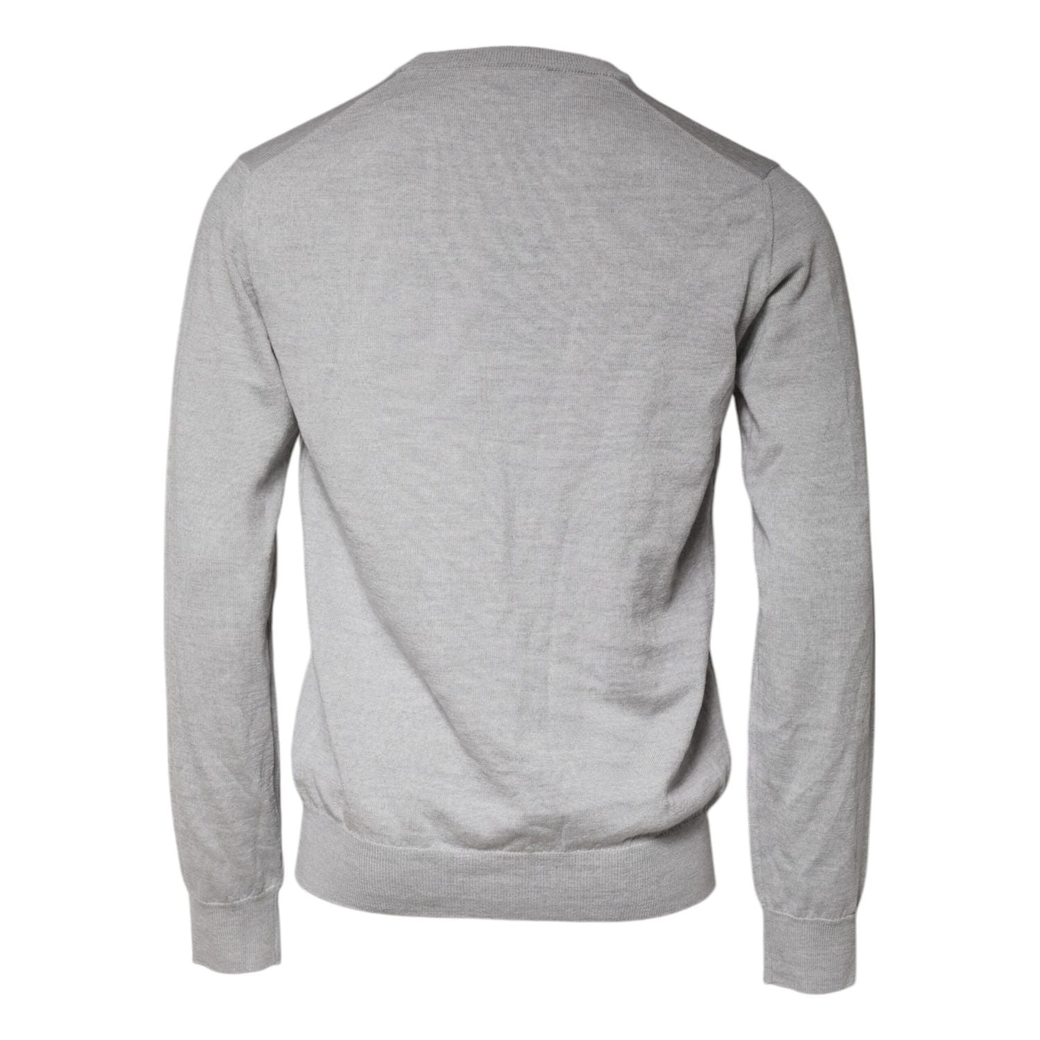 Dolce & Gabbana Light Gray Wool Crew Neck Pullover Sweater