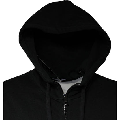 Dolce & Gabbana Black Logo Plaque Hooded Full Zip Sweater