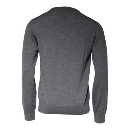 Dolce & Gabbana Dark Gray Wool Crew Neck Pullover Sweater