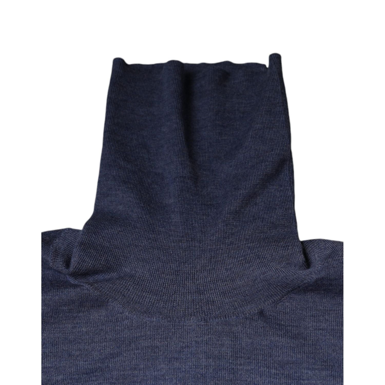 Dolce & Gabbana Purple Blue Long Sleeve Turtleneck Pullover Sweater