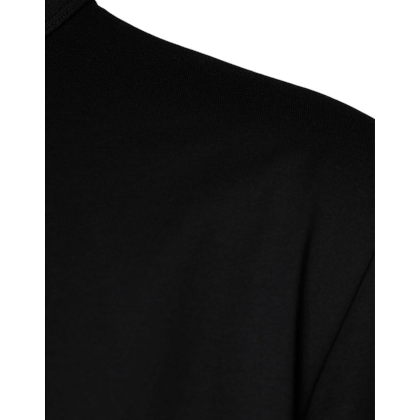 Dolce & Gabbana Black Cotton Shorts Sleeves Crewneck T-shirt