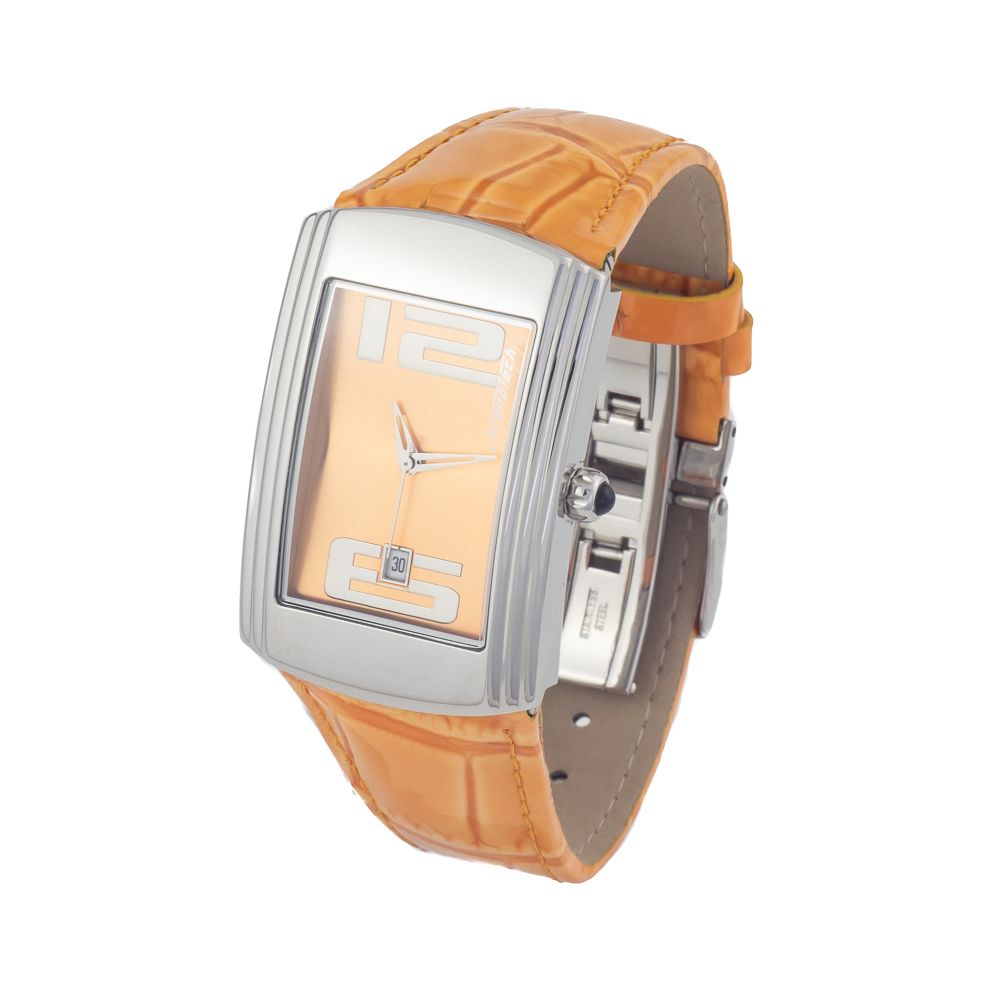 Chronotech Orange Leather Dress Watch