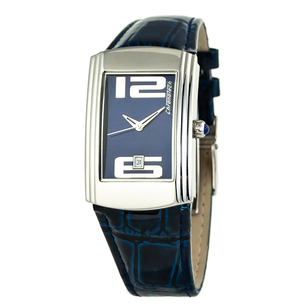 Chronotech Blue Leather Dress Watch