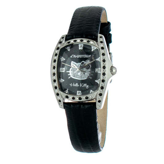 Chronotech Black Leather Dress Watch