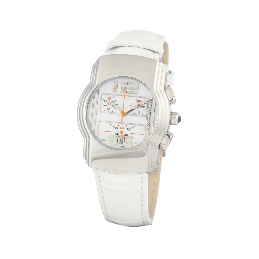 Chronotech White Leather Dress Watch