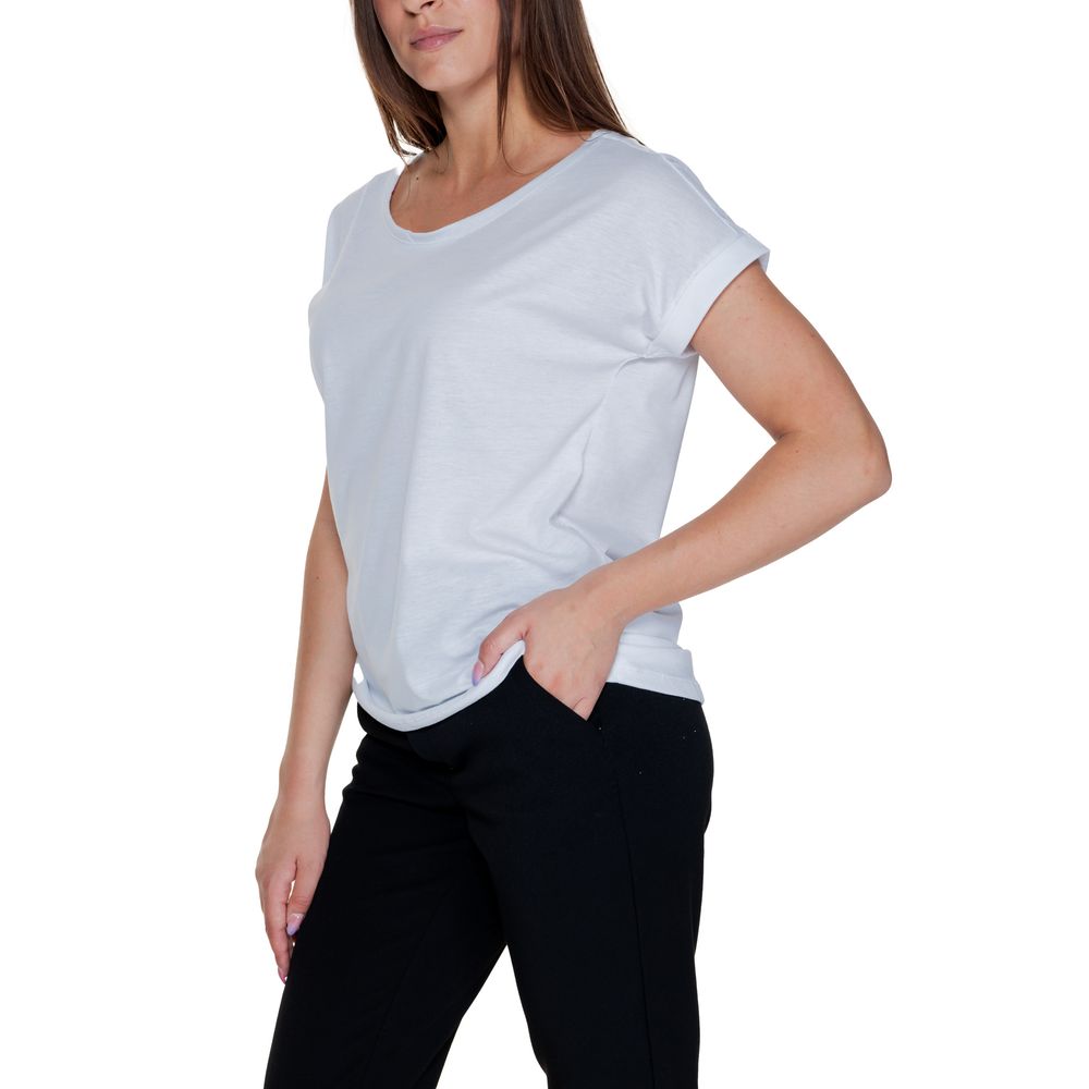 Vila Clothes White Cotton T-Shirt