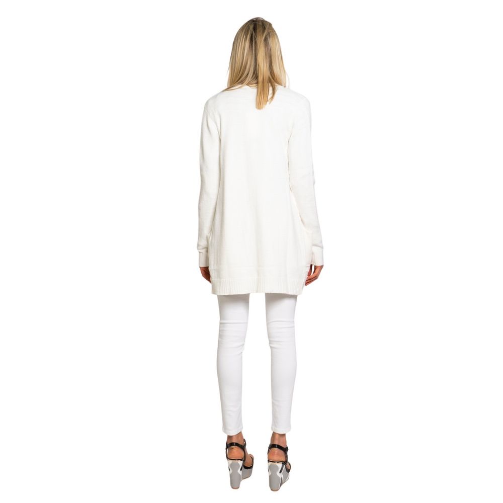 Vila Clothes White Viscose Cardigan Vila Clothes