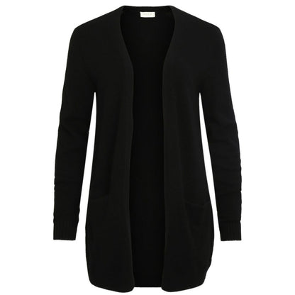 Vila Clothes Black Viscose Cardigan Vila Clothes