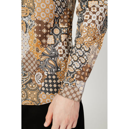 Gianni Lupo Beige Cotton Pattern Shirt 1728,71956299936,Beige,Clothing,Gianni Lupo,IT44 | S,Men,New with tags,Pattern - Shirts - Clothing,Shirts - Clothing