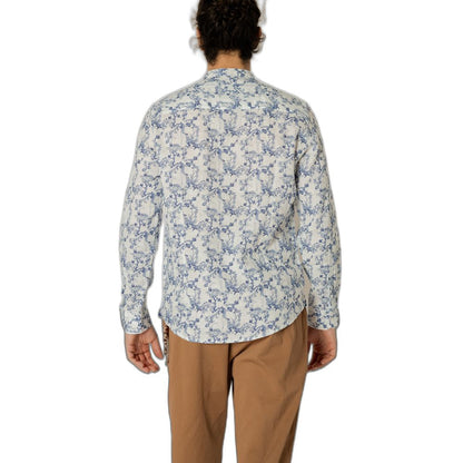 Gianni Lupo Blue Linen Pattern Shirt 1728,71956299936,Blue,Clothing,Gianni Lupo,IT46 | M,Men,New with tags,Pattern - Shirts - Clothing,Shirts - Clothing