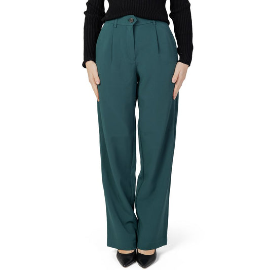 Vila Clothes Bicolor Recycled Polyester Flared Pants