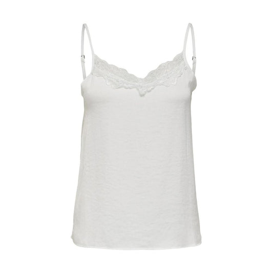 Jacqueline De Yong White Polyester Tank Tops Jacqueline De Yong