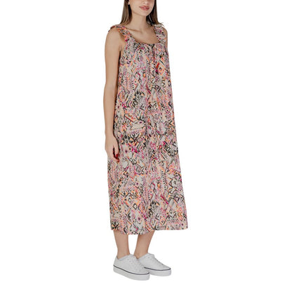 B.Young Multicolor Cotton Long Dress 1728,71956299936,B.Young,Clothing,Dresses - Clothing,IT36|XXS,Long - Dresses - Clothing,Multicolor,New with tags,Women