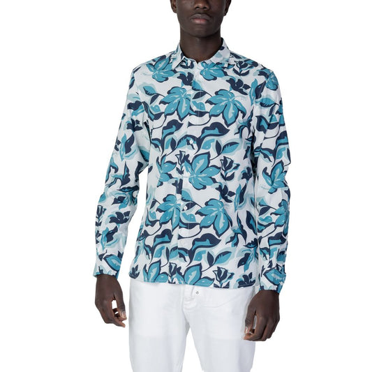 Antony Morato Blue Viscose Pattern Shirt Antony Morato