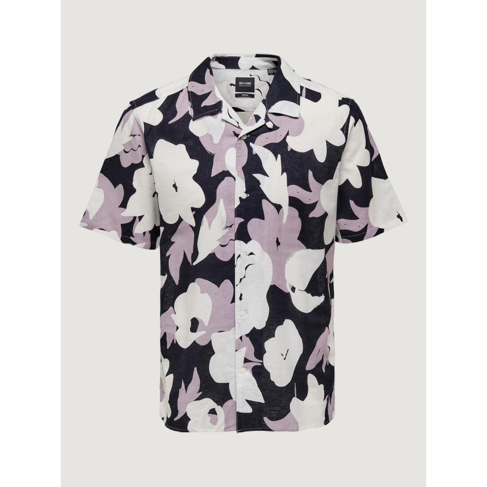 Only & Sons Purple Linen Shortsleeve Shirt