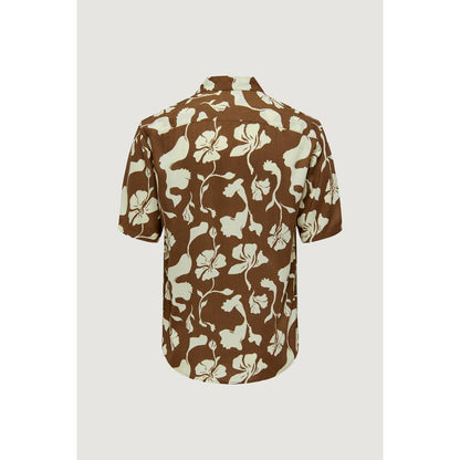 Only & Sons Brown Viscose Shortsleeve Shirt Only & Sons
