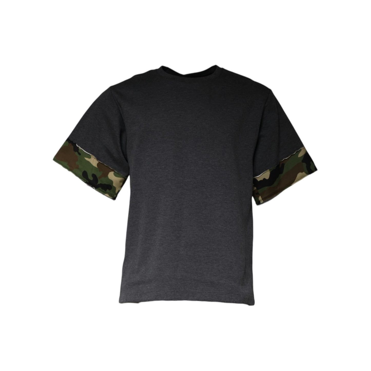 Dolce & Gabbana Dark Gray Camouflage Crew Neck T-shirt
